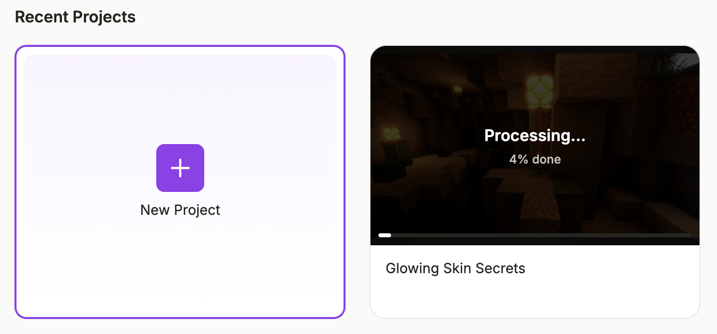 processing of your video