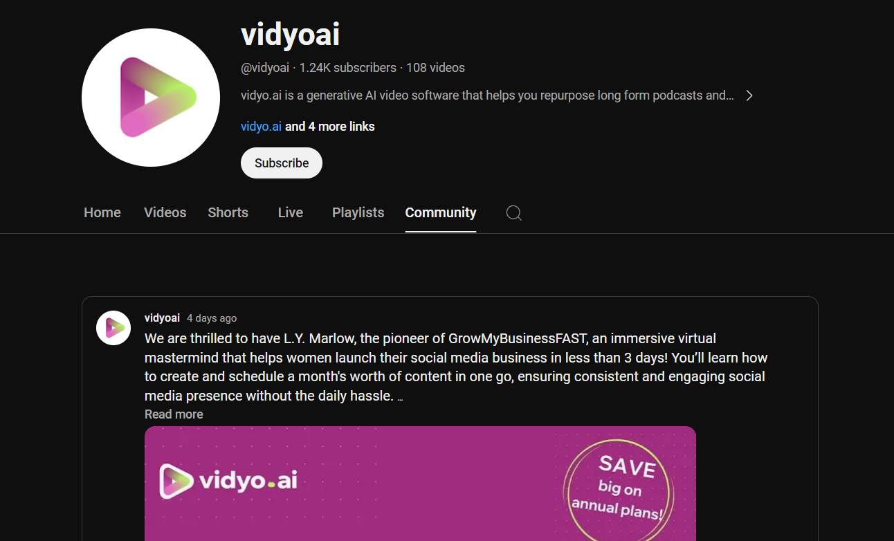 youtube-community-vidyo-ai