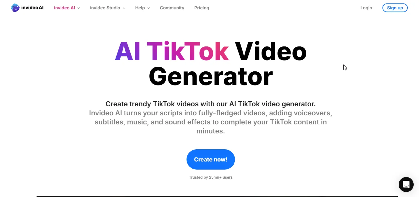 invideo tiktok video maker