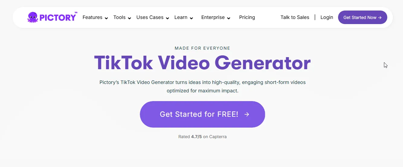 pictory tiktok video maker