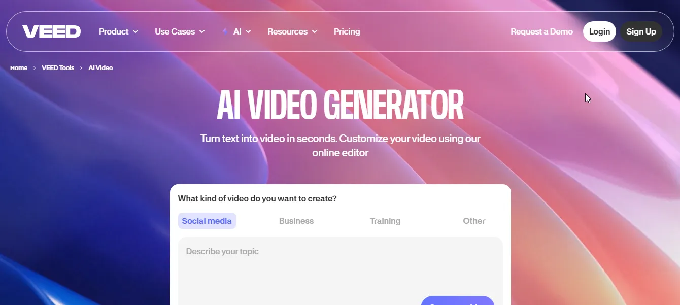 veed youtube shorts maker