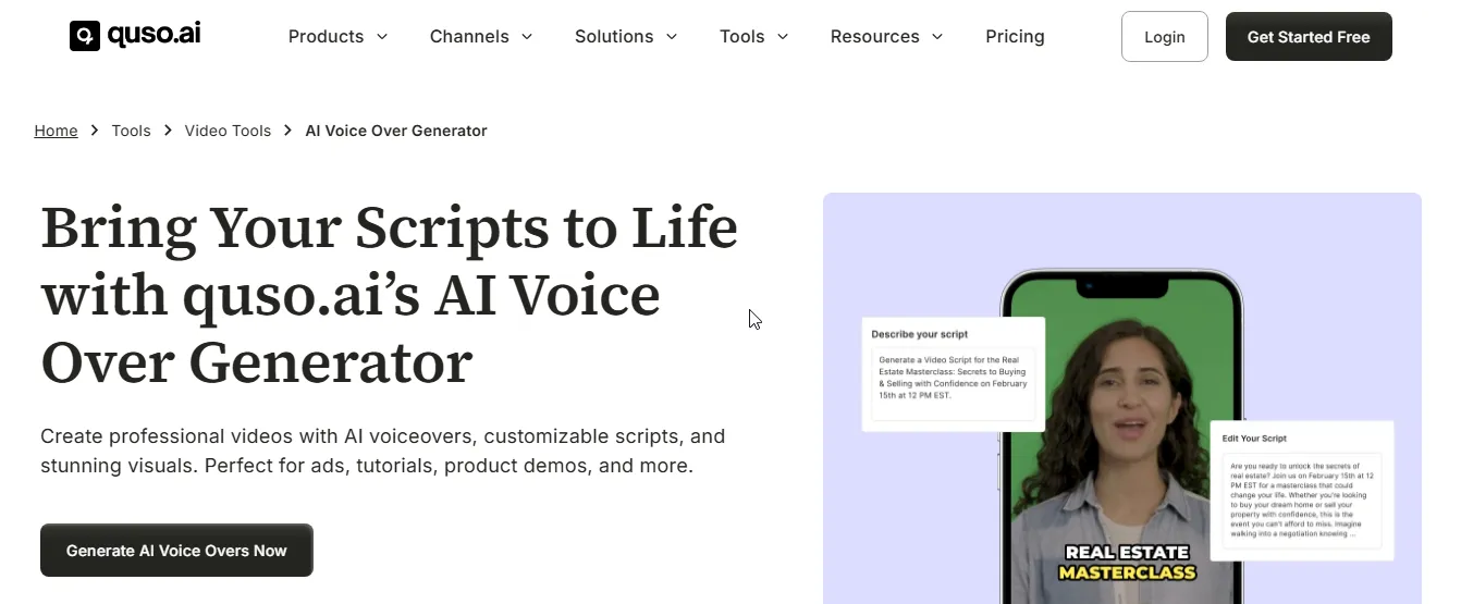 quso.ai ai voice over generator
