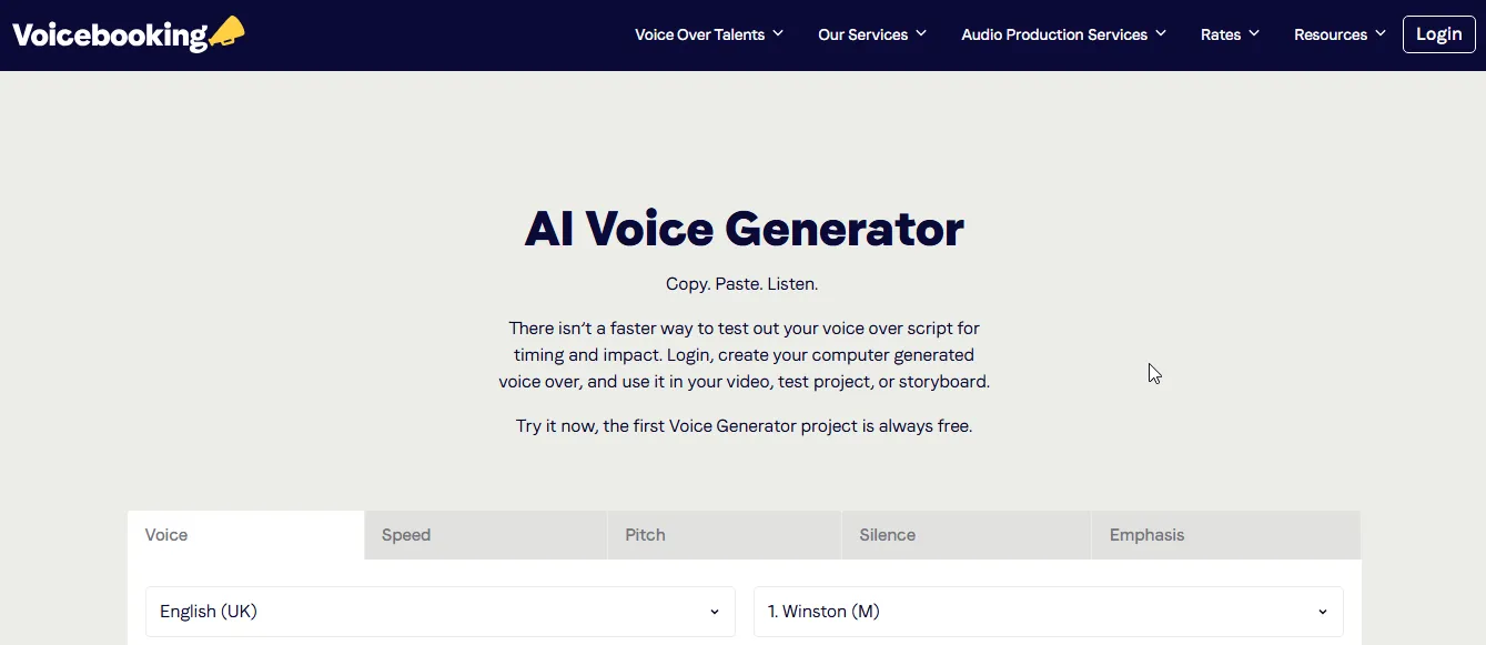 voicebooking ai voice over generator