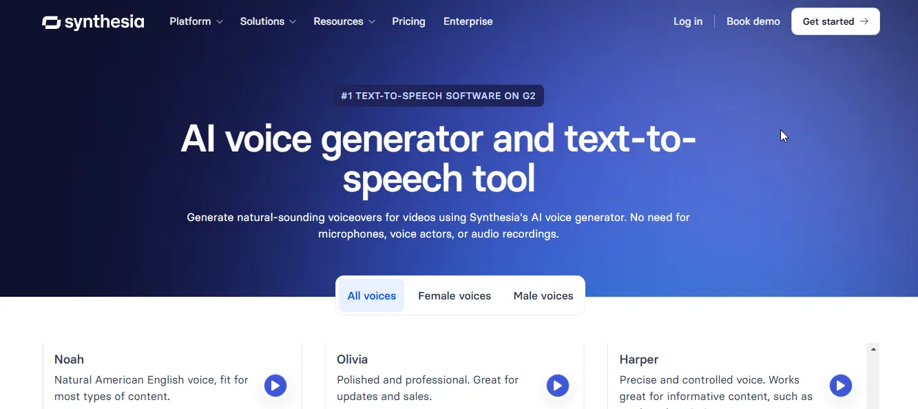 synthesia ai voice over generator