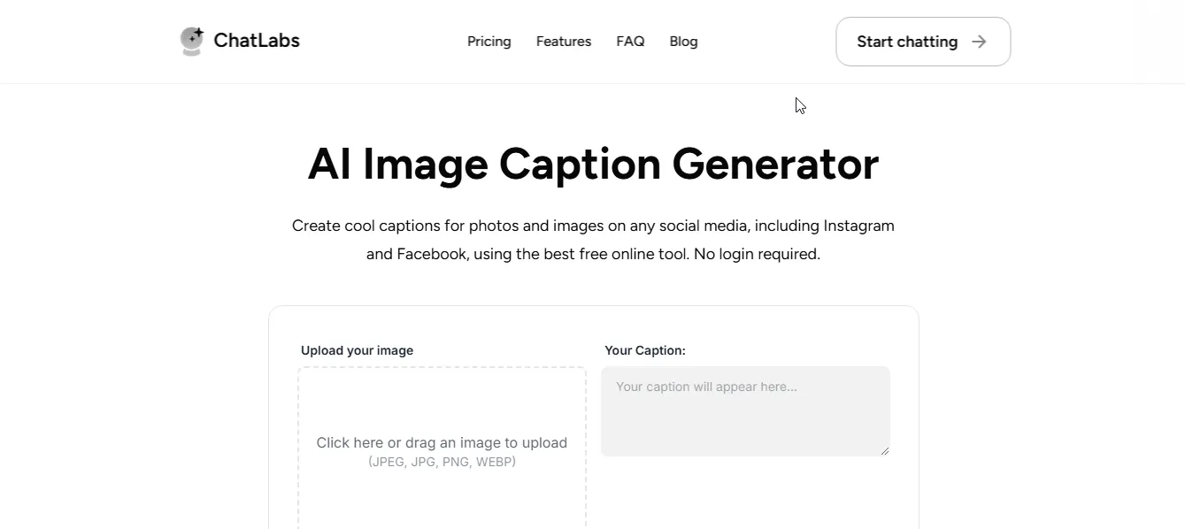 chatlabs facebook caption generator