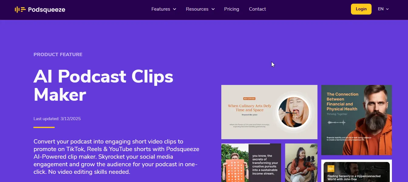 podsqueeze ai podcast clip generator