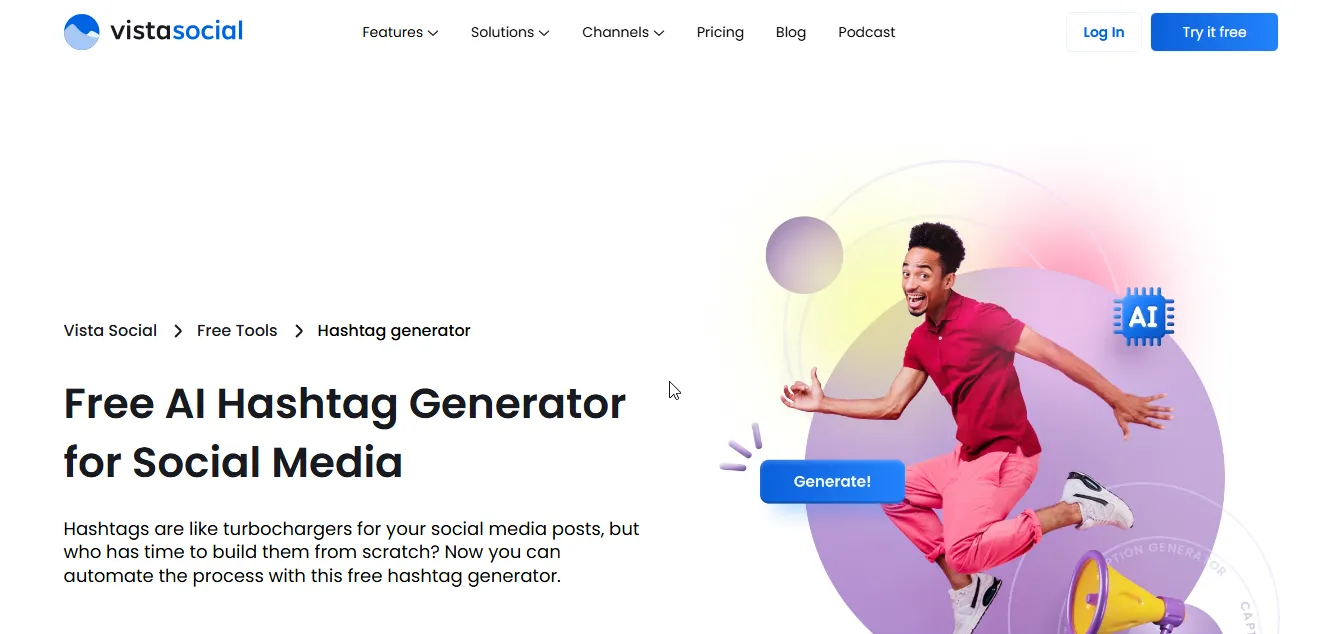 vista social ai hashtag generator