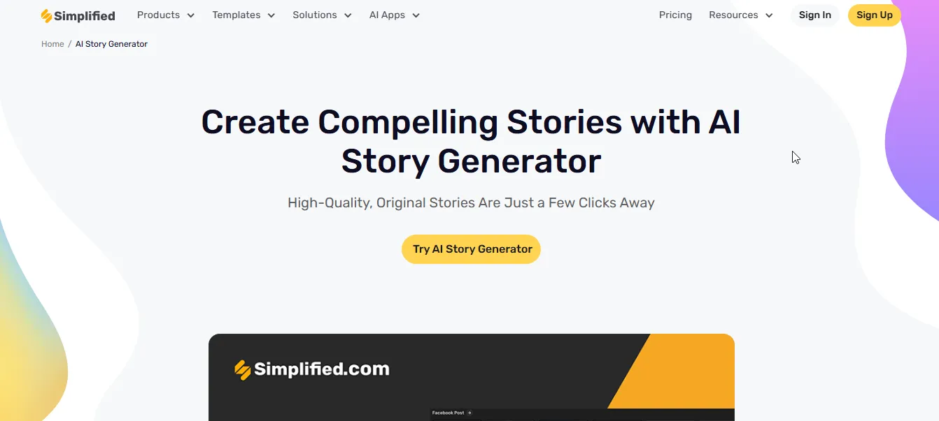 simplified ai story generators