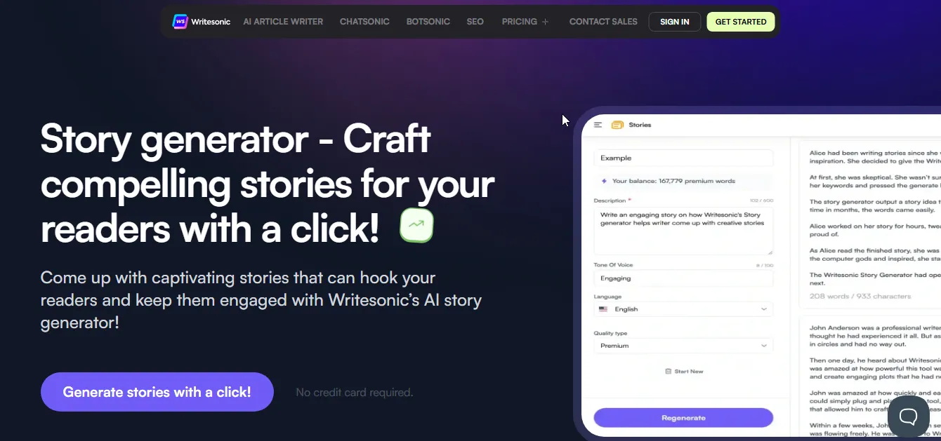 writesonic ai story generators