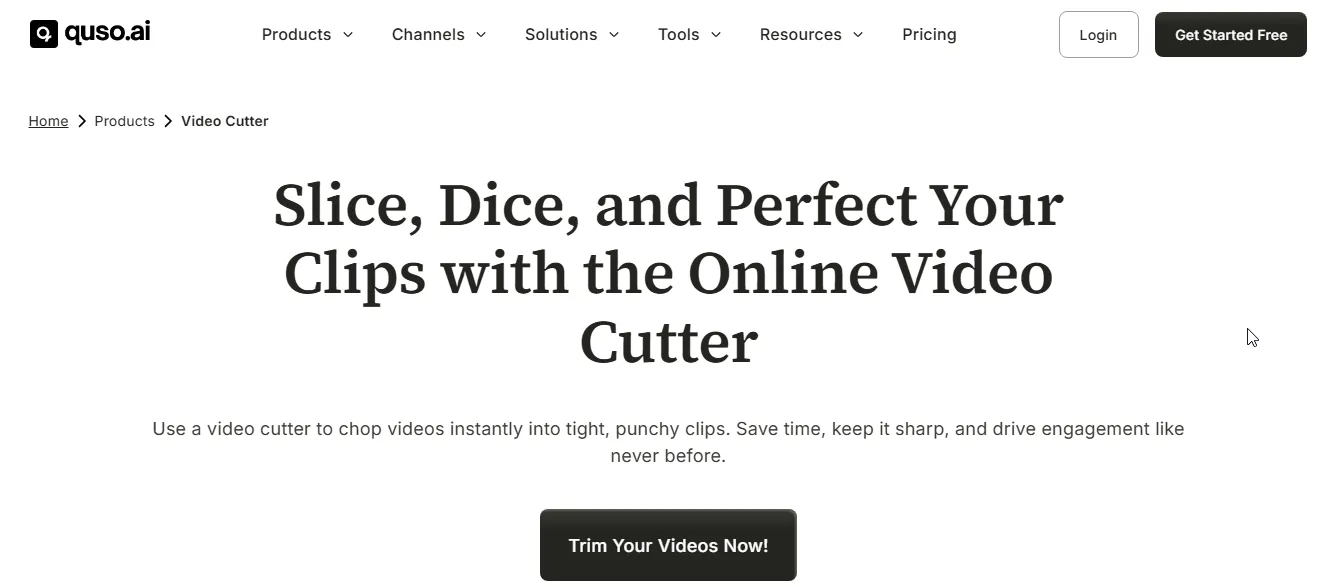 quso.ai video cutter tool