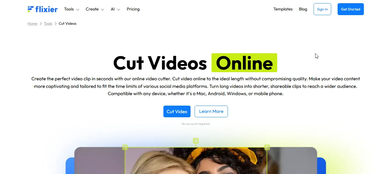 flixier video cutter tool