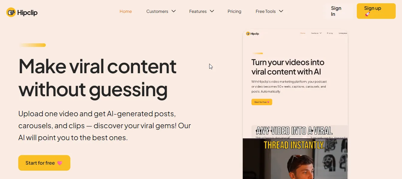 hipclip video to carousel tool