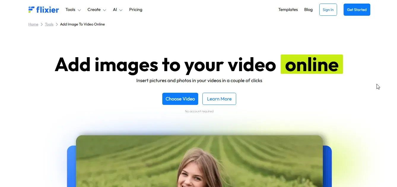 flixier add images to video
