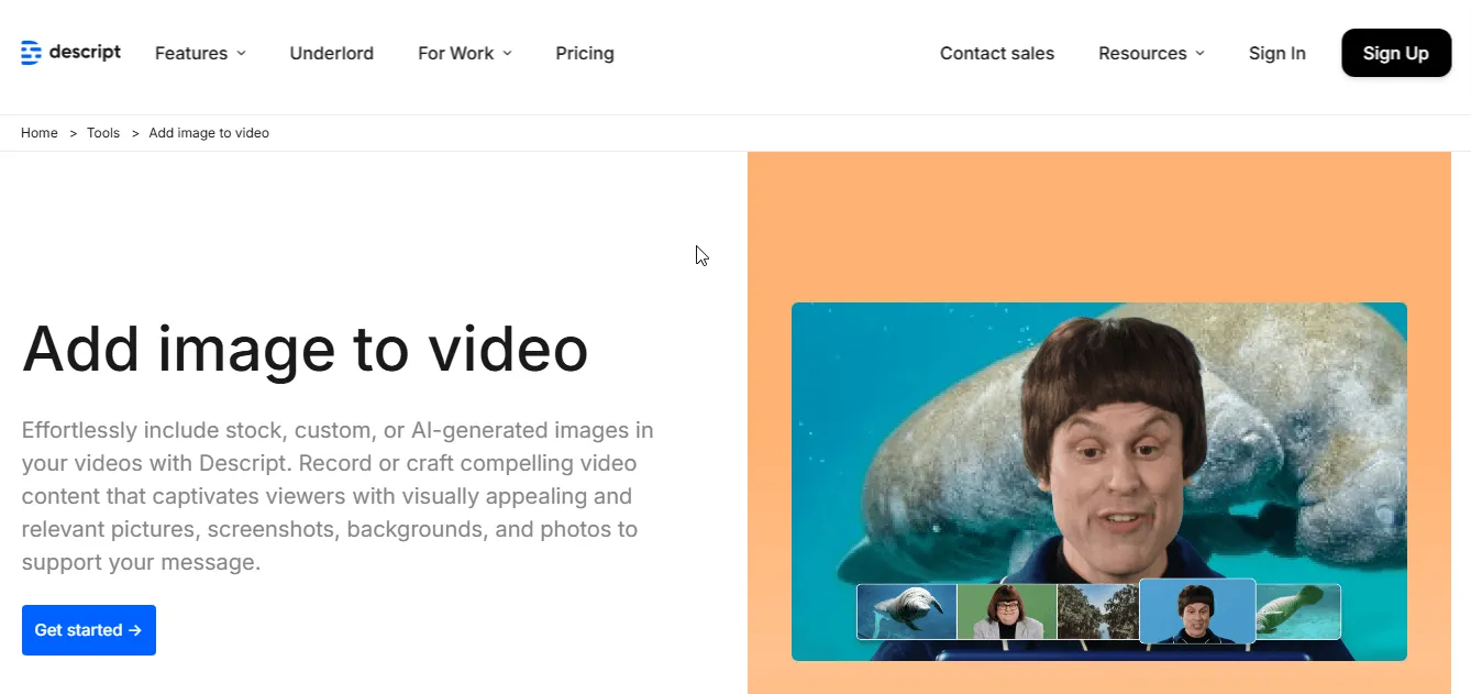descript add images to video