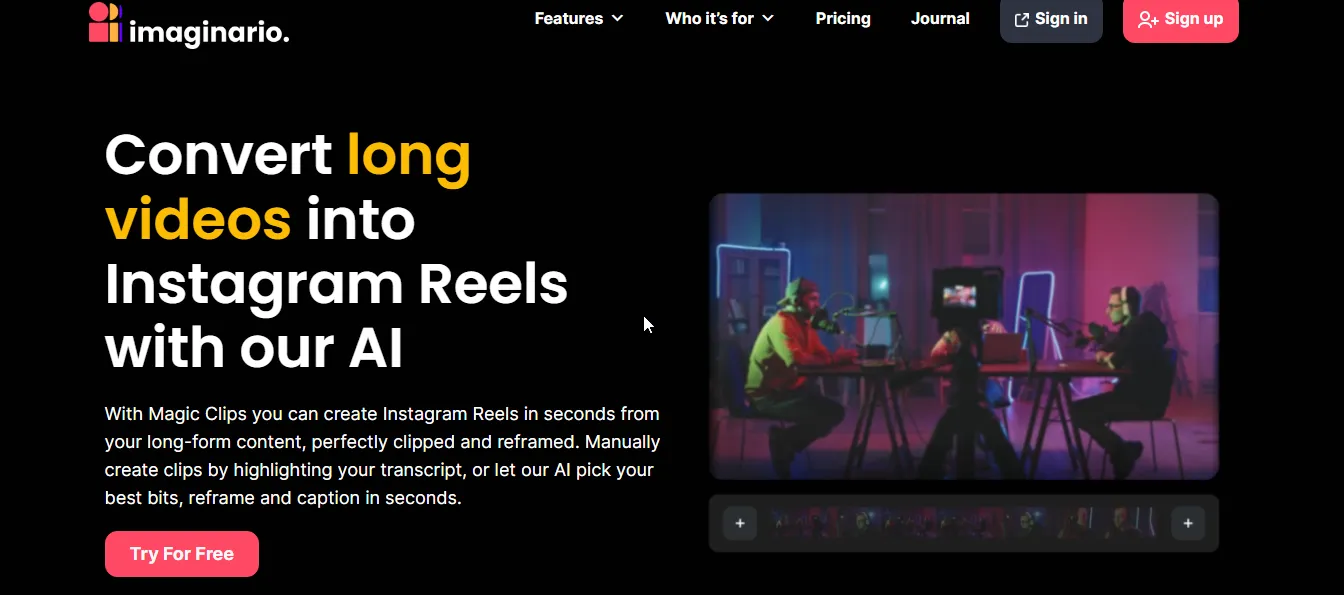 imaginario youtube to instagram reel converter