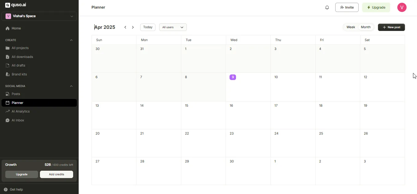quso.ai ai content planner