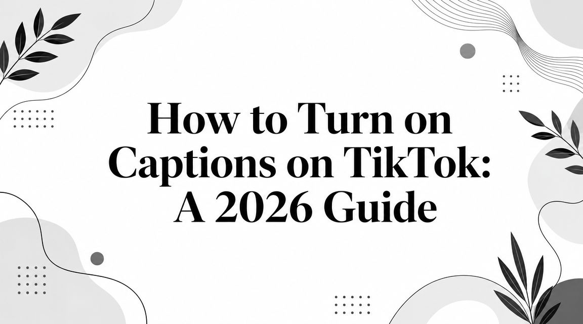 How to Turn on Captions on TikTok: A 2026 Guide