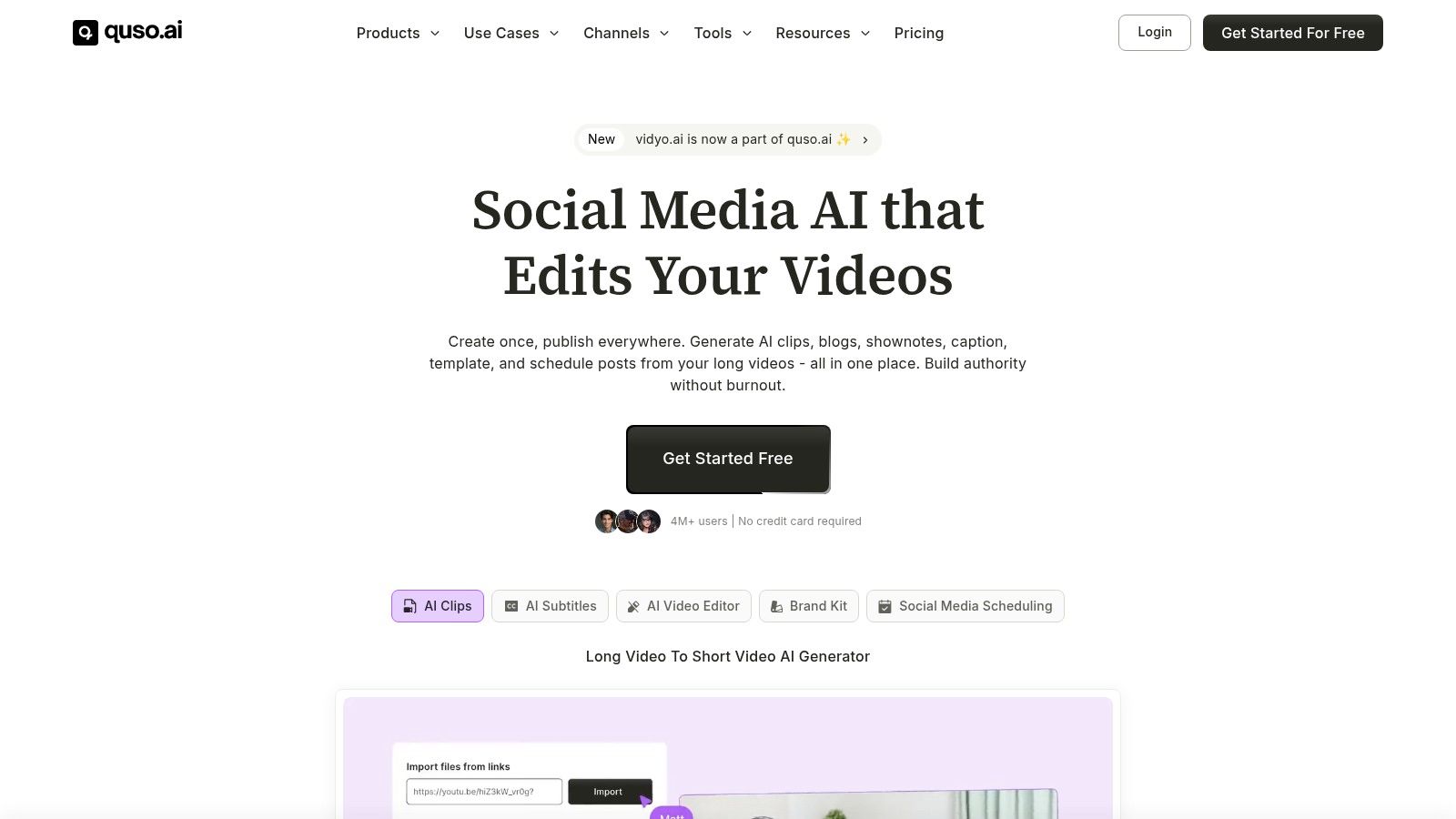 Screenshot from https://quso.ai