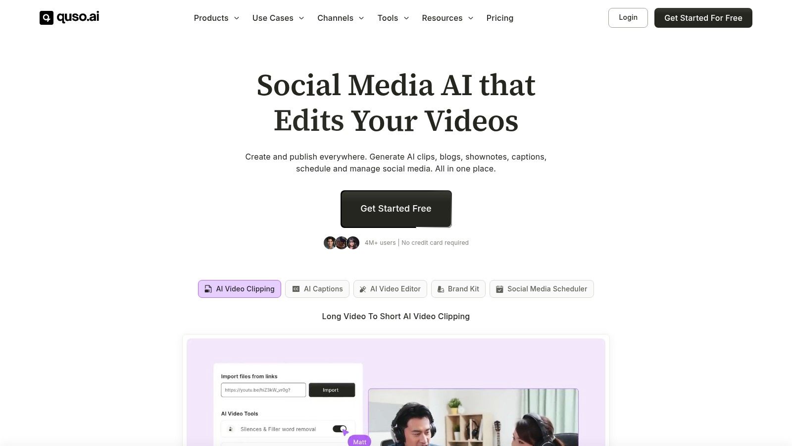 Screenshot from https://quso.ai