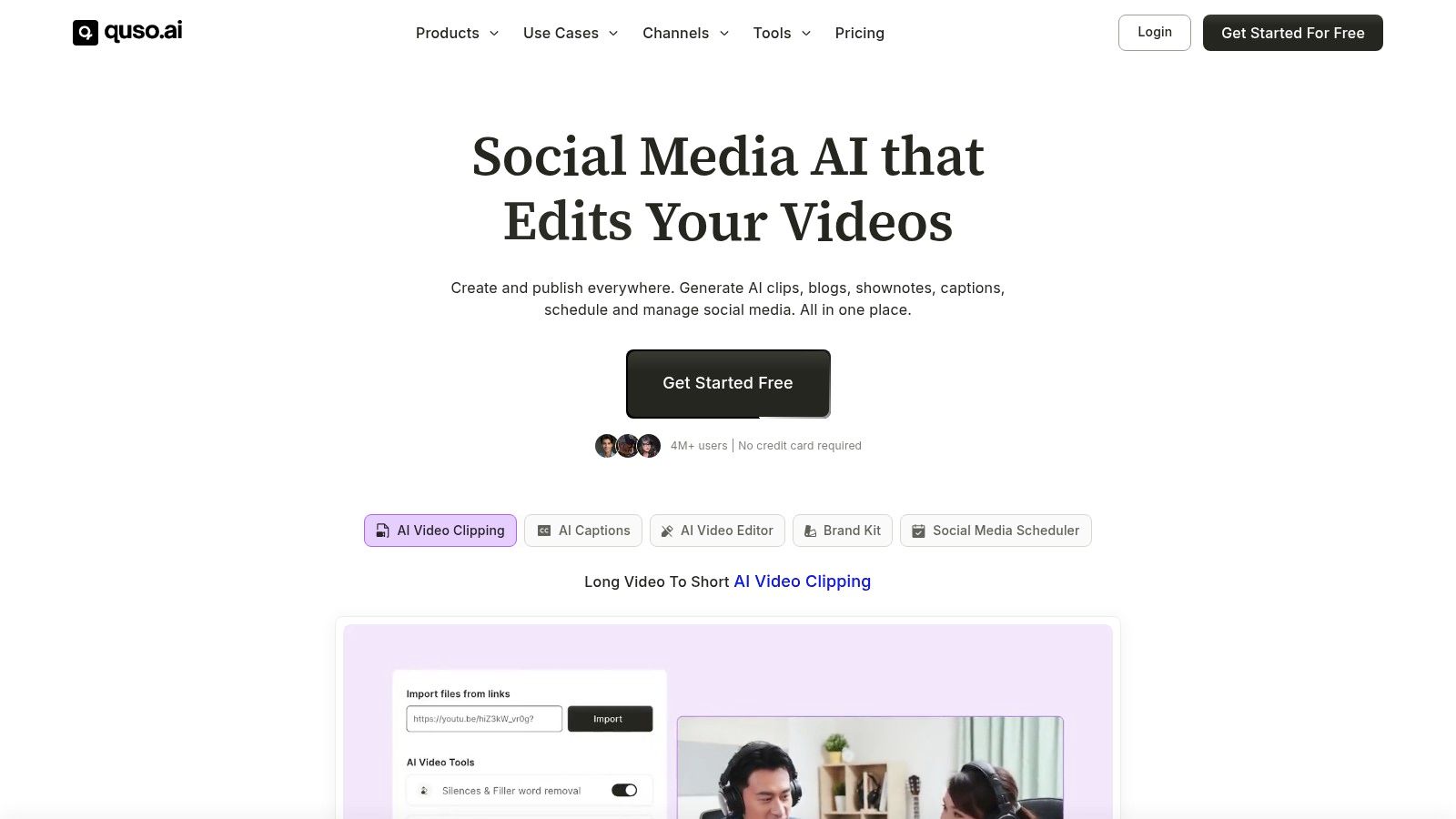 Screenshot from https://quso.ai