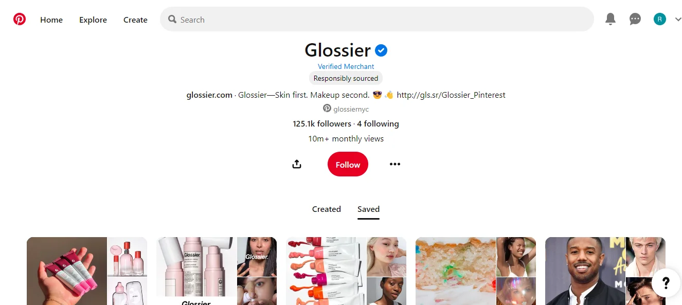 An infographic showcasing Glossier