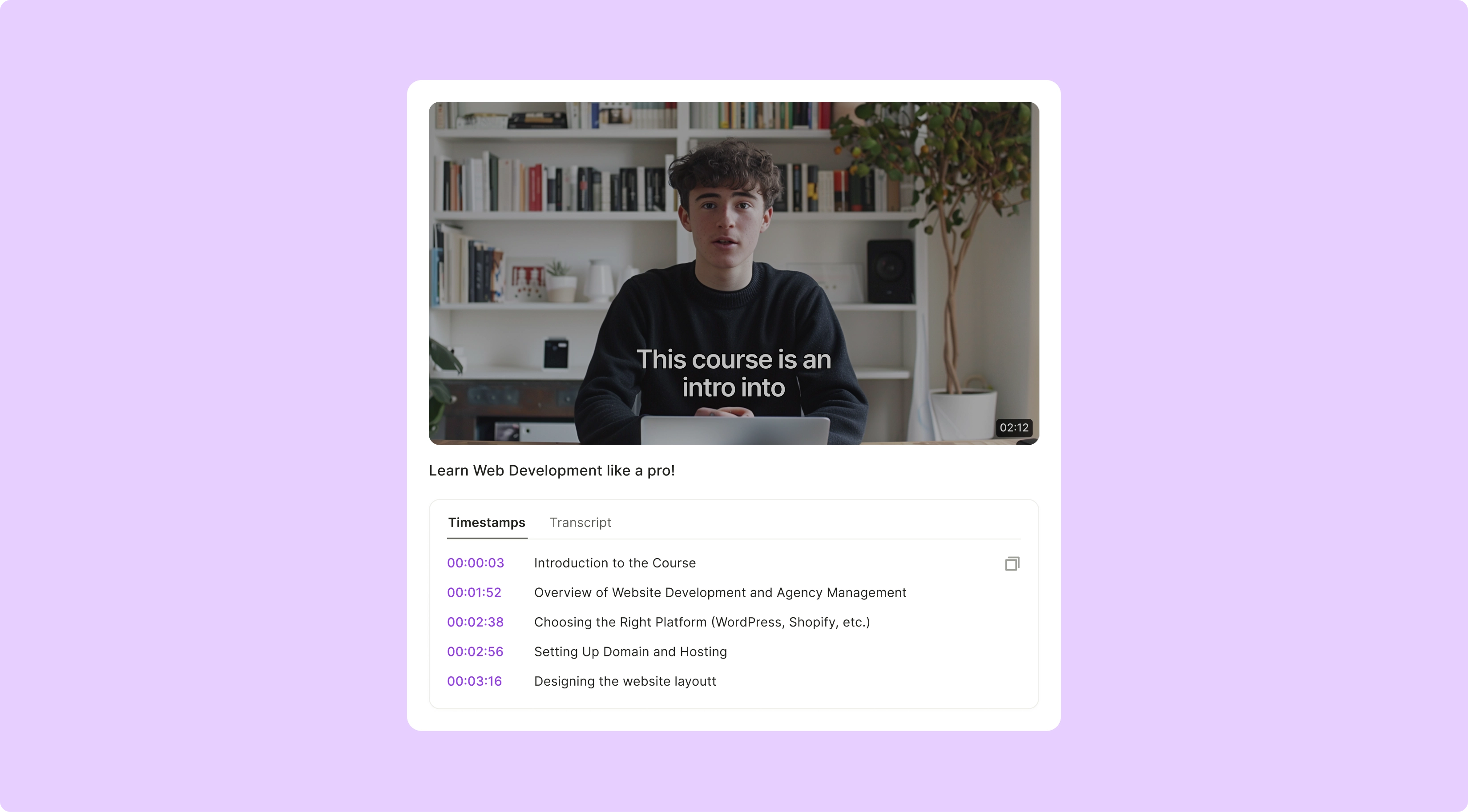 Get automatic video chapters to generate accurate timestamps