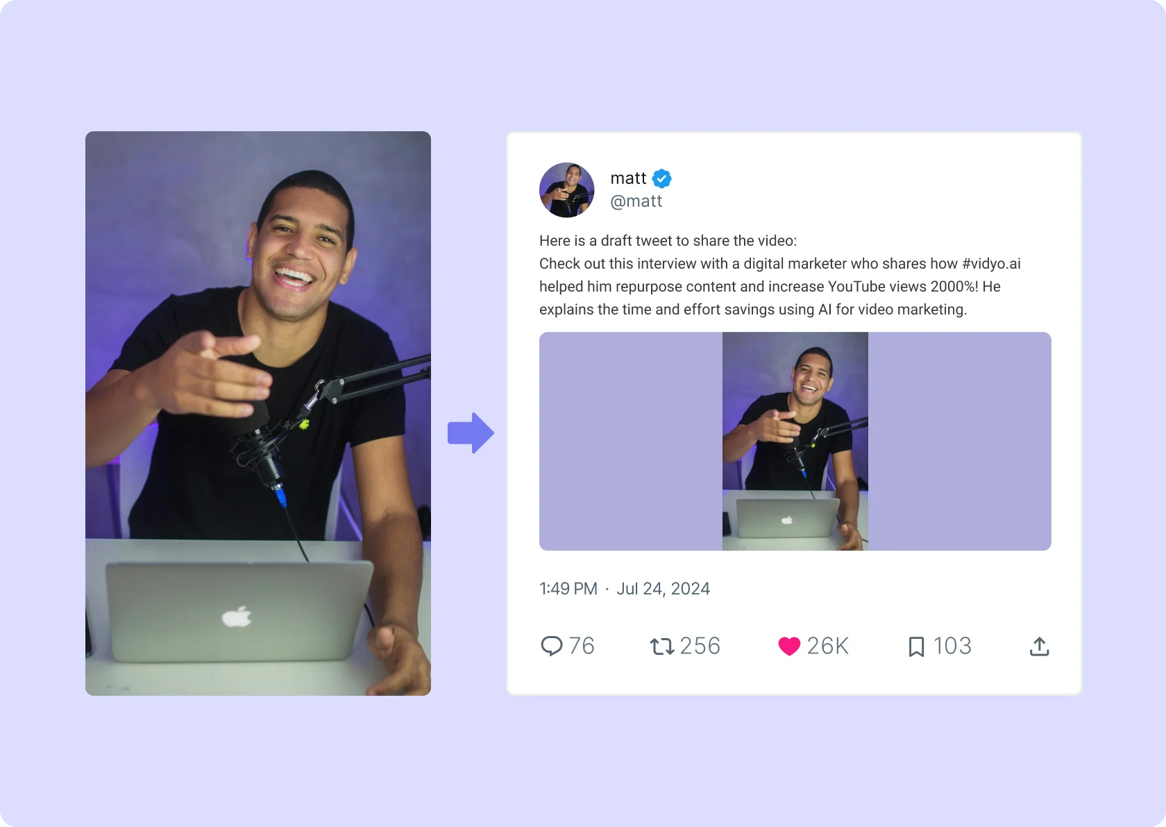 Convert Video to Tweet With AI