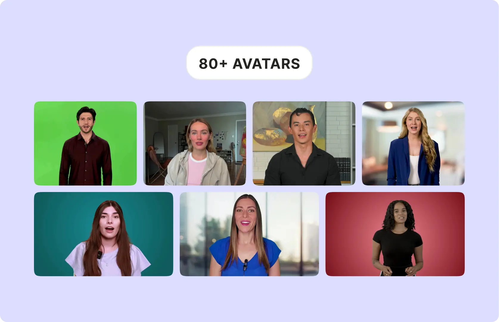 80+ Customizable AI Avatars with Background Options