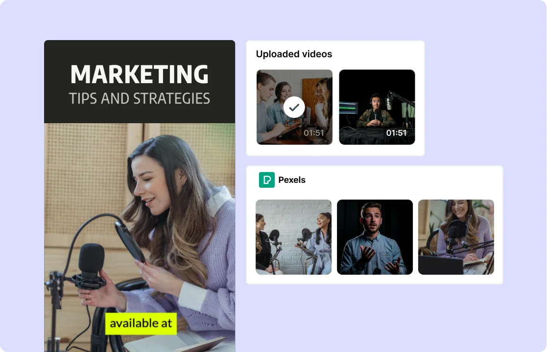 Free access to customizable stock media library