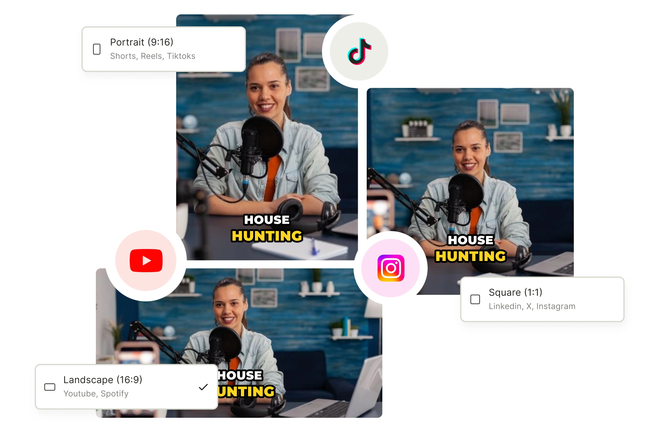 Resizes and Reformats for TikTok YouTube Shorts and More