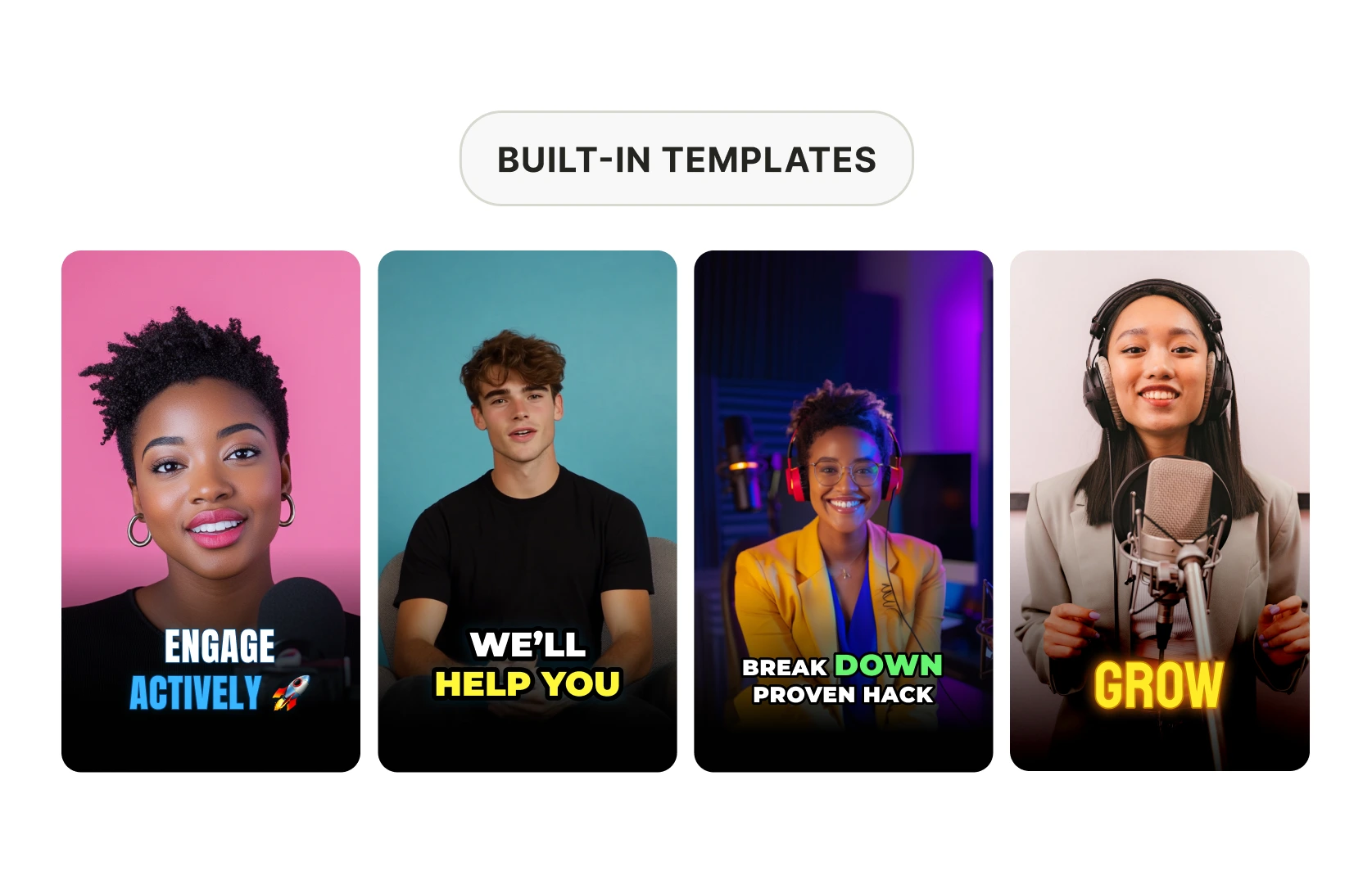 Edit faster with built-in YouTube templates