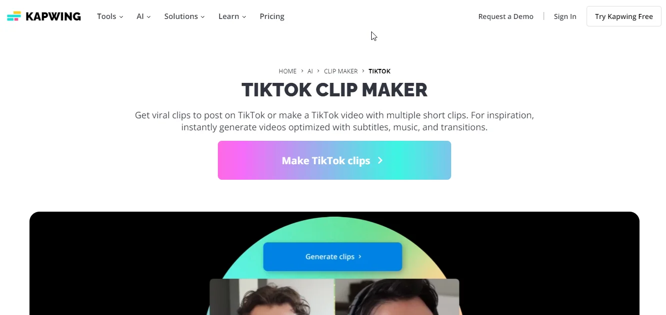 quso.ai tiktok clip maker