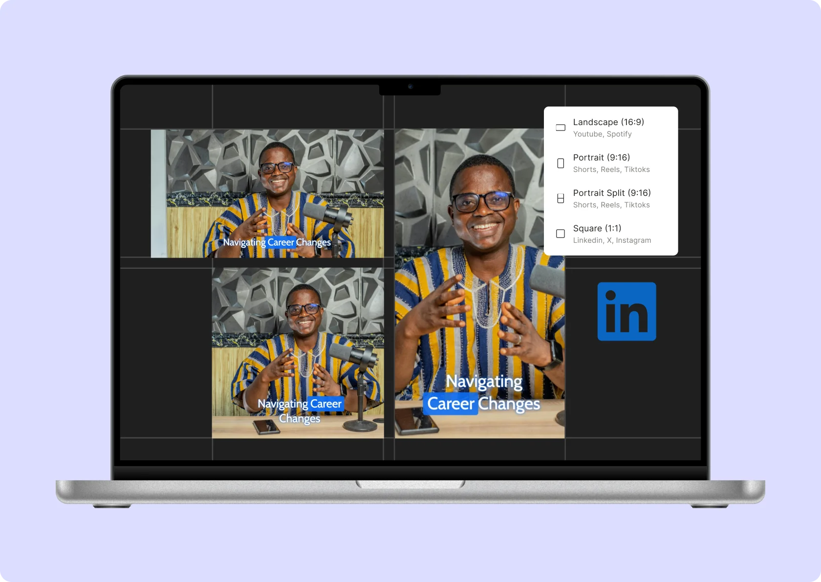 Resize video for LinkedIn for free